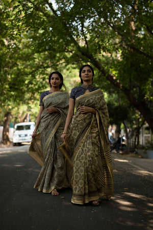 Calantha's Chakra Print Kalamkari Sari